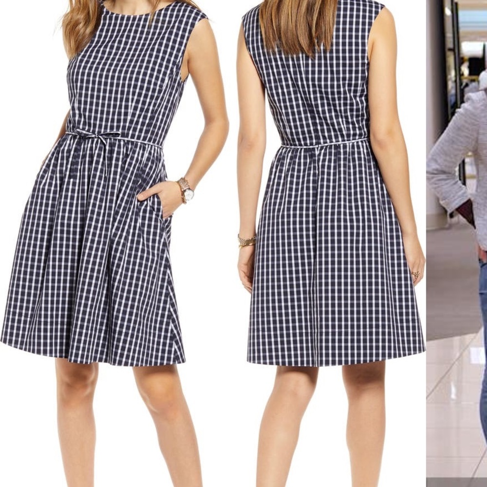 1901 Tie Waist Gingham Dress